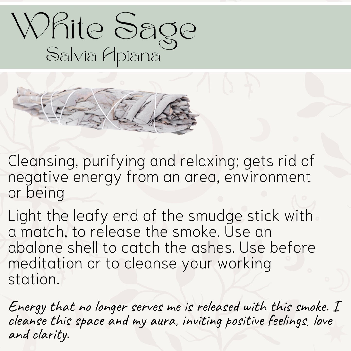 Organic White SageSmudge Stick| Cleansing and Protection