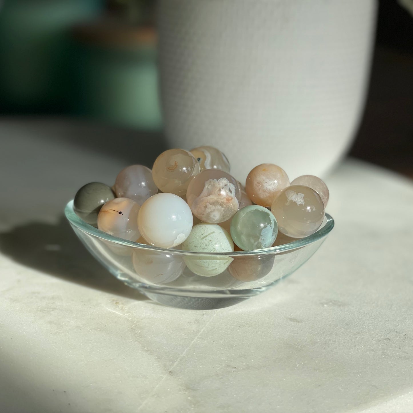 3 Mini Agate Spheres|Grounding|Growth|Harmony|Confidence