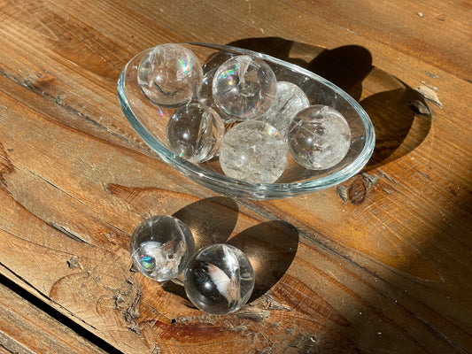 Rainbow Clear Quartz Mini Sphere|Master Healer|Amplifier|Rejuvination